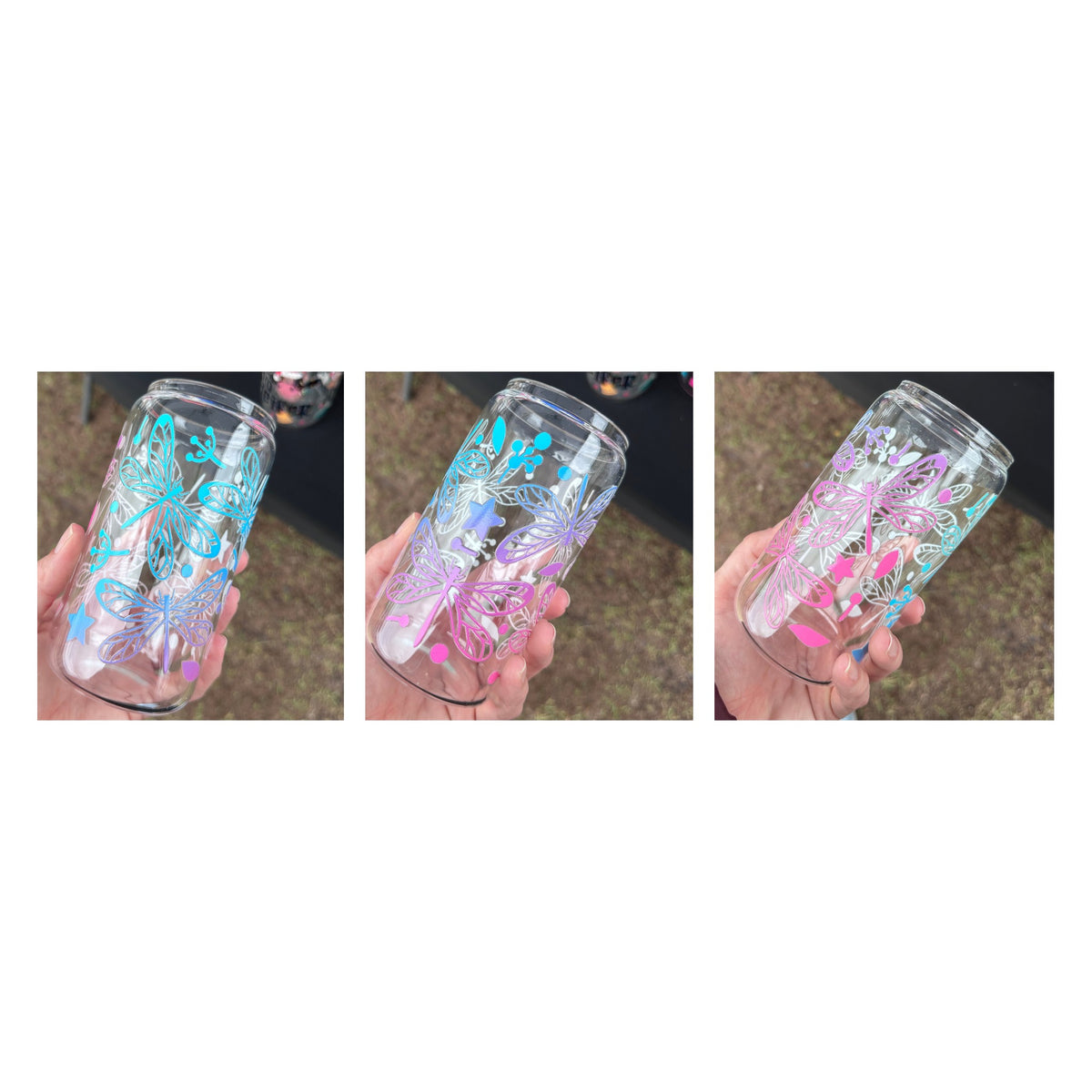 16oz Glass Can – Dragonfly Ombre