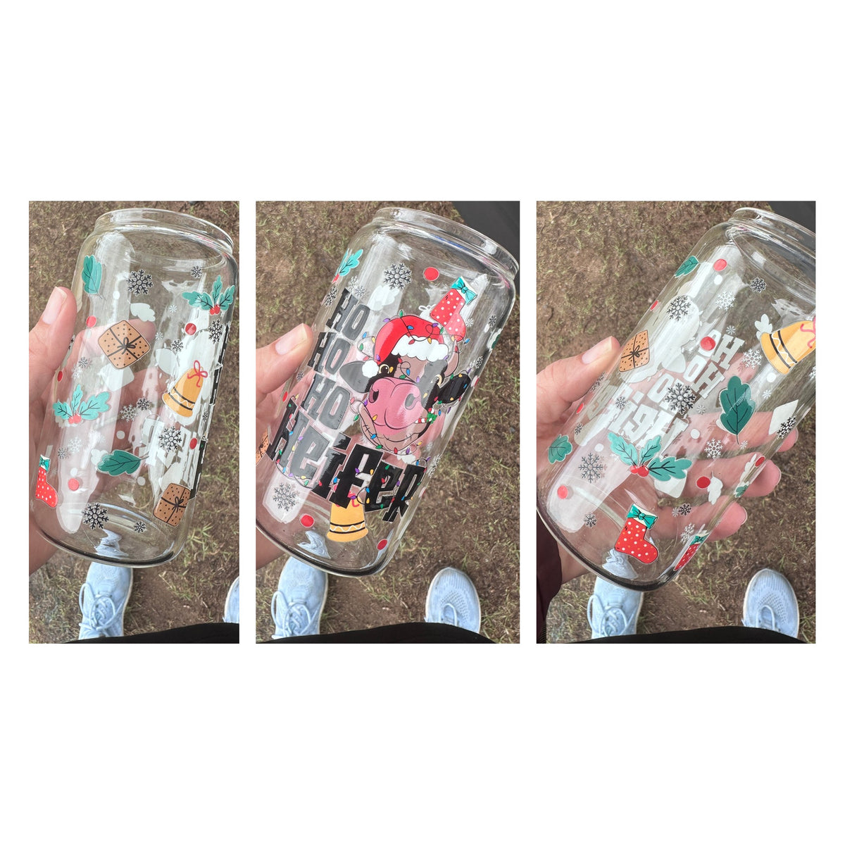 16oz Glass Can – Ho Ho Heifer