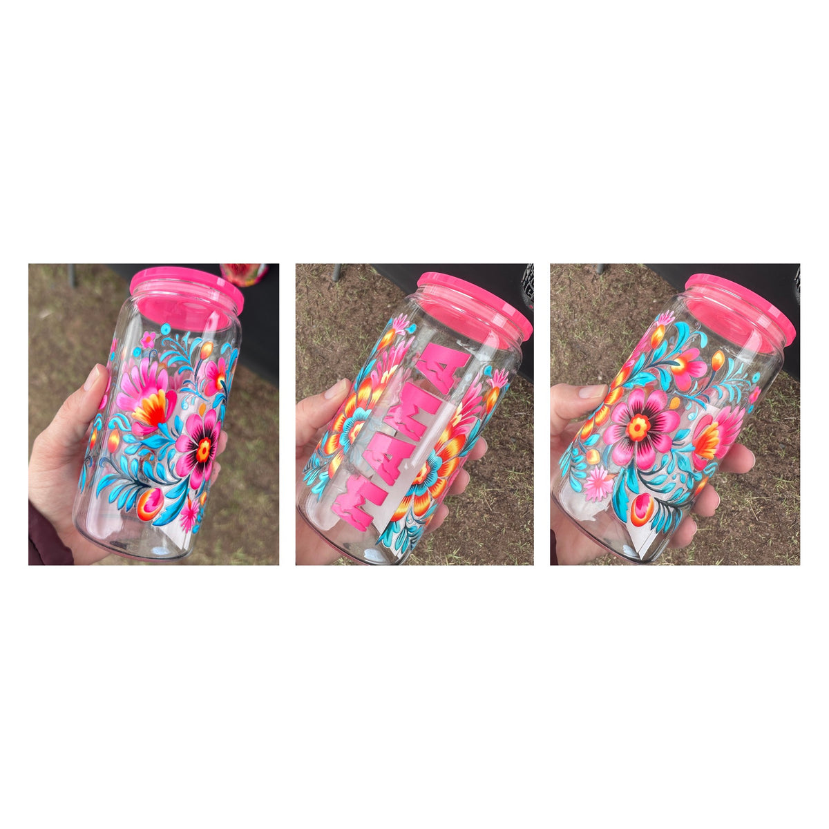 16oz Glass Can – Mama Mexican Floral
