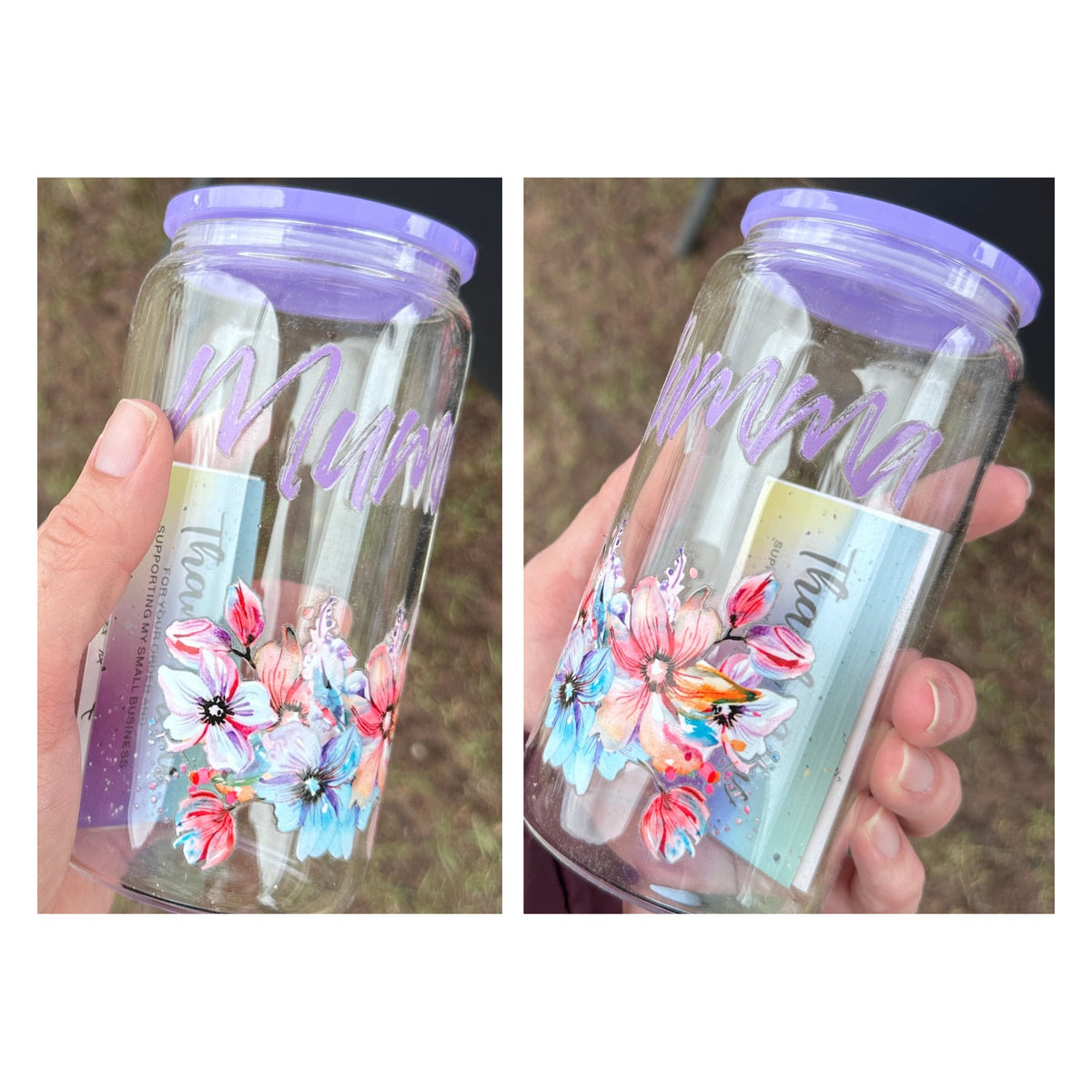 16oz Glass Can – Mumma Floral