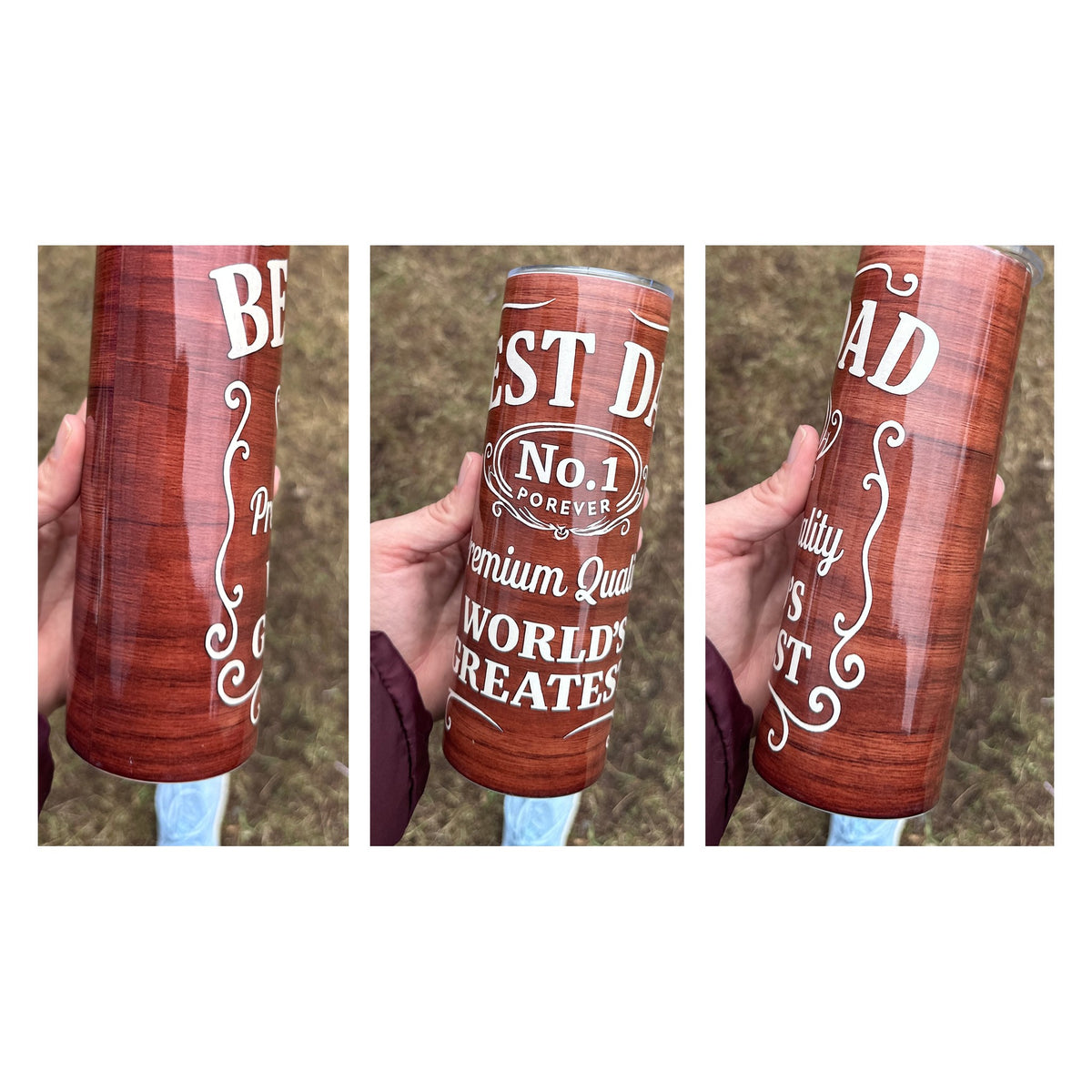 20oz Tumbler – Best Dad Woodgrain