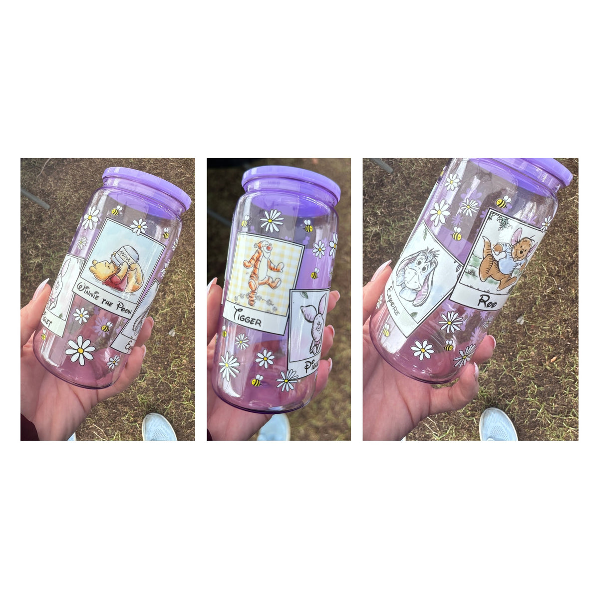 Kids 16oz Can – Pooh and Friends Purple