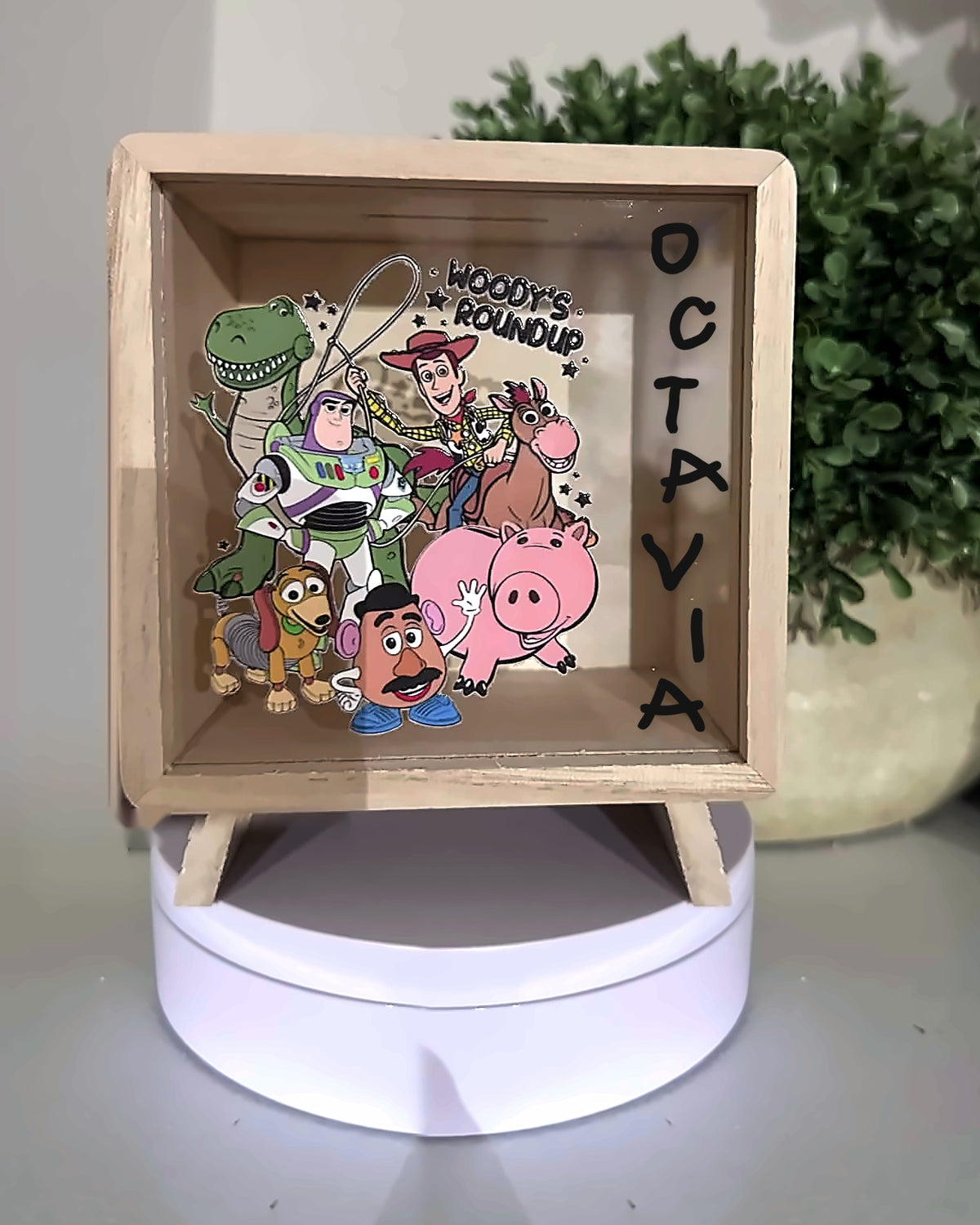 Custom Wooden Money Box with Clear Panel