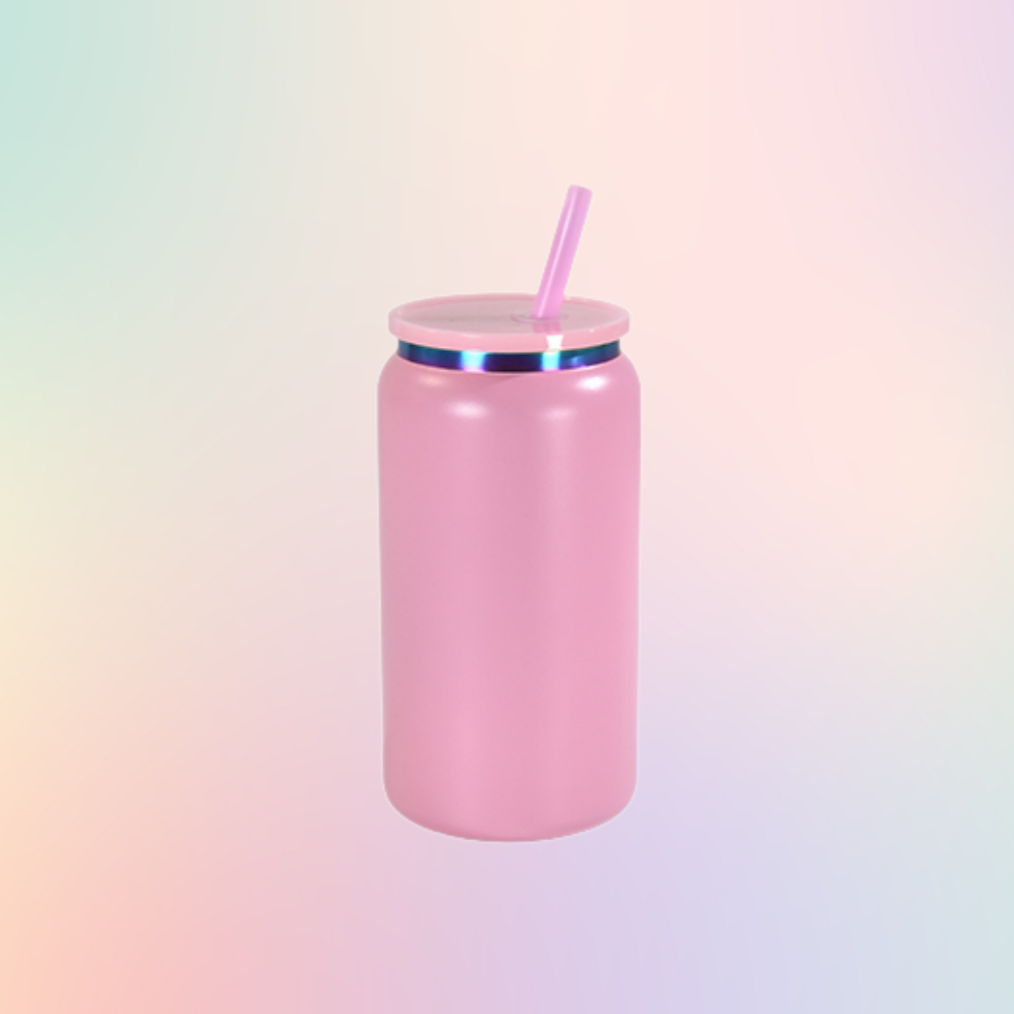 16oz Rainbow Rim Stainless Steel Libby Can