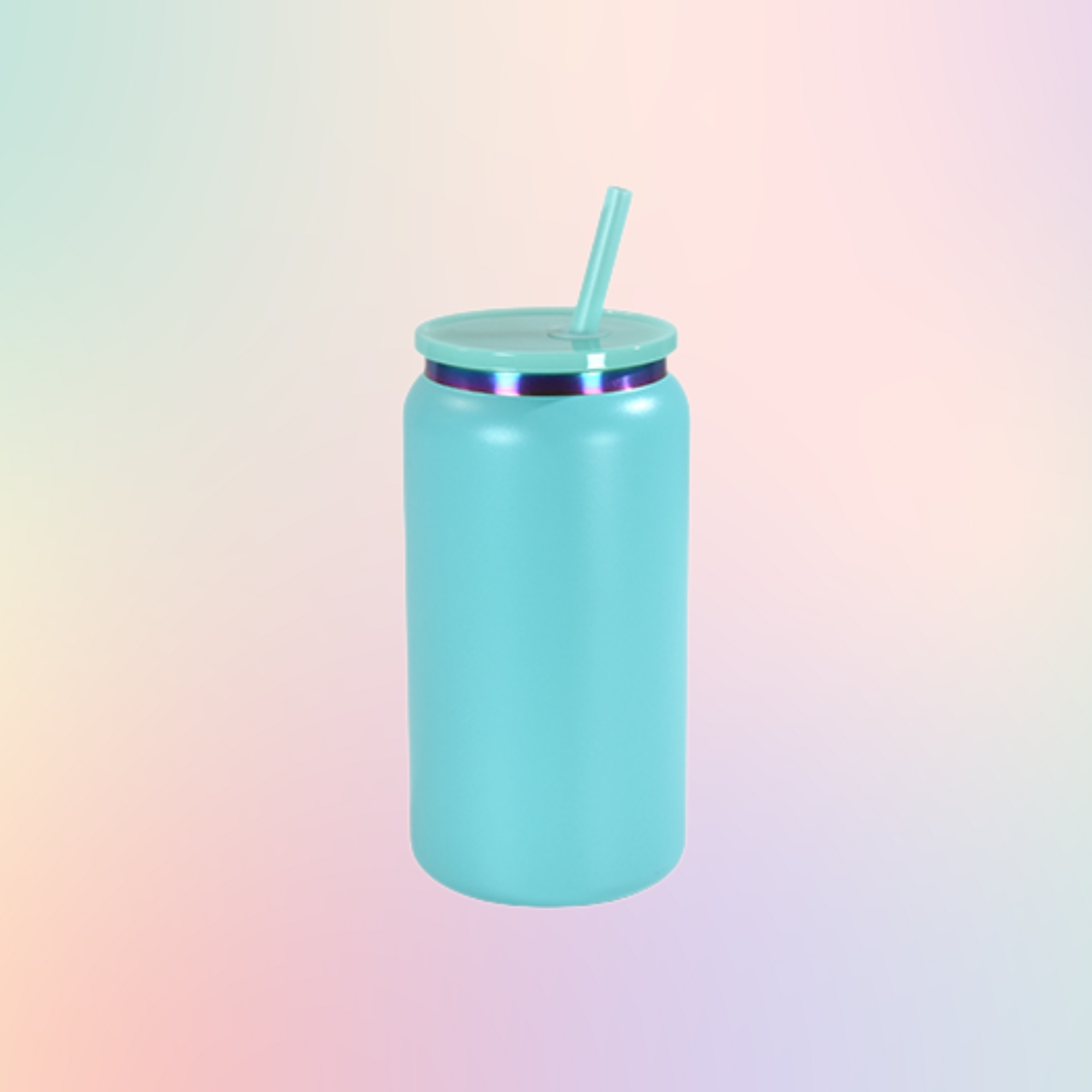 16oz Rainbow Rim Stainless Steel Libby Can