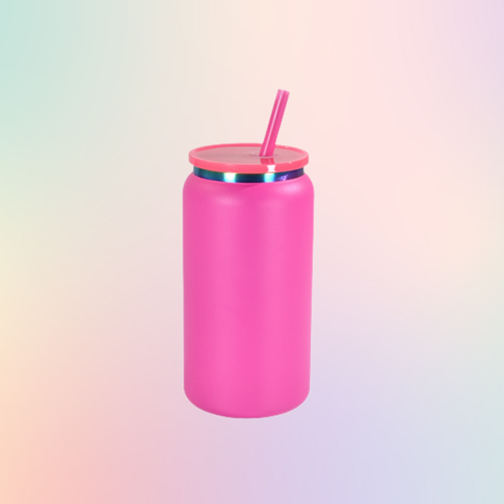 16oz Rainbow Rim Stainless Steel Libby Can