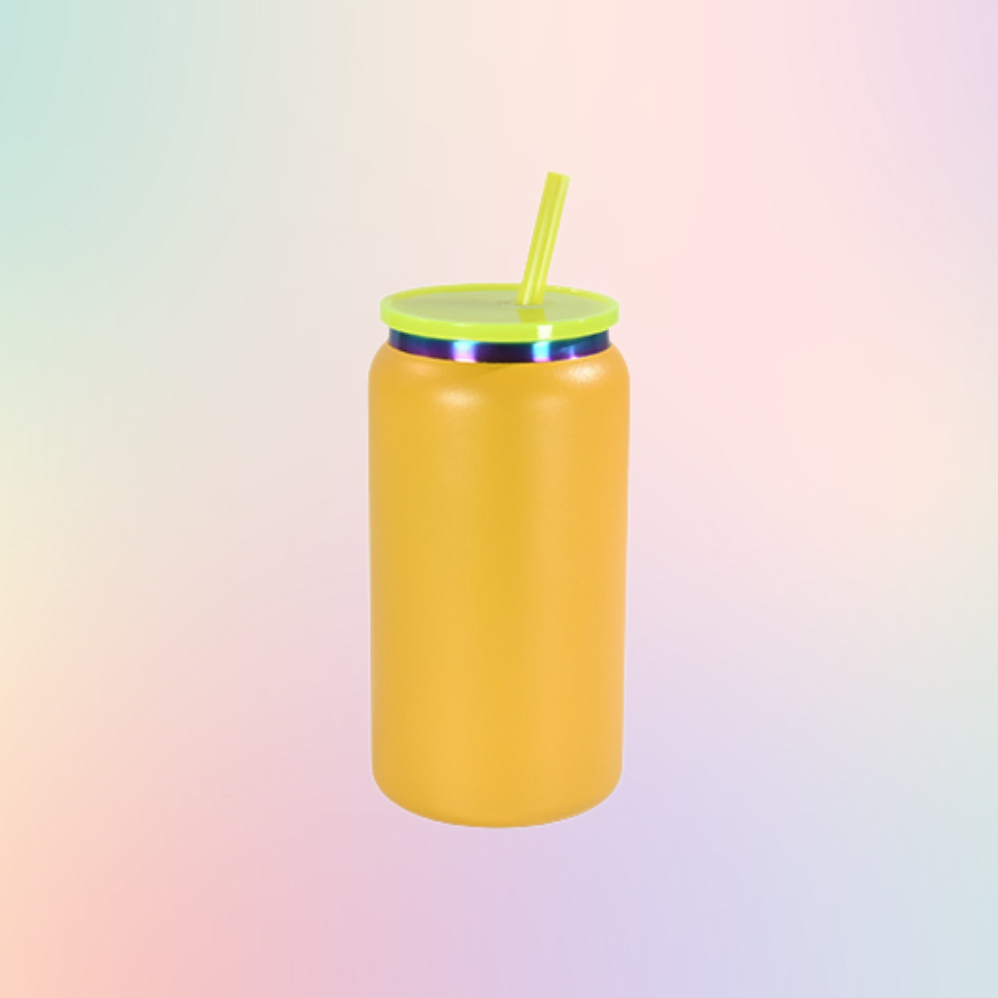 16oz Rainbow Rim Stainless Steel Libby Can