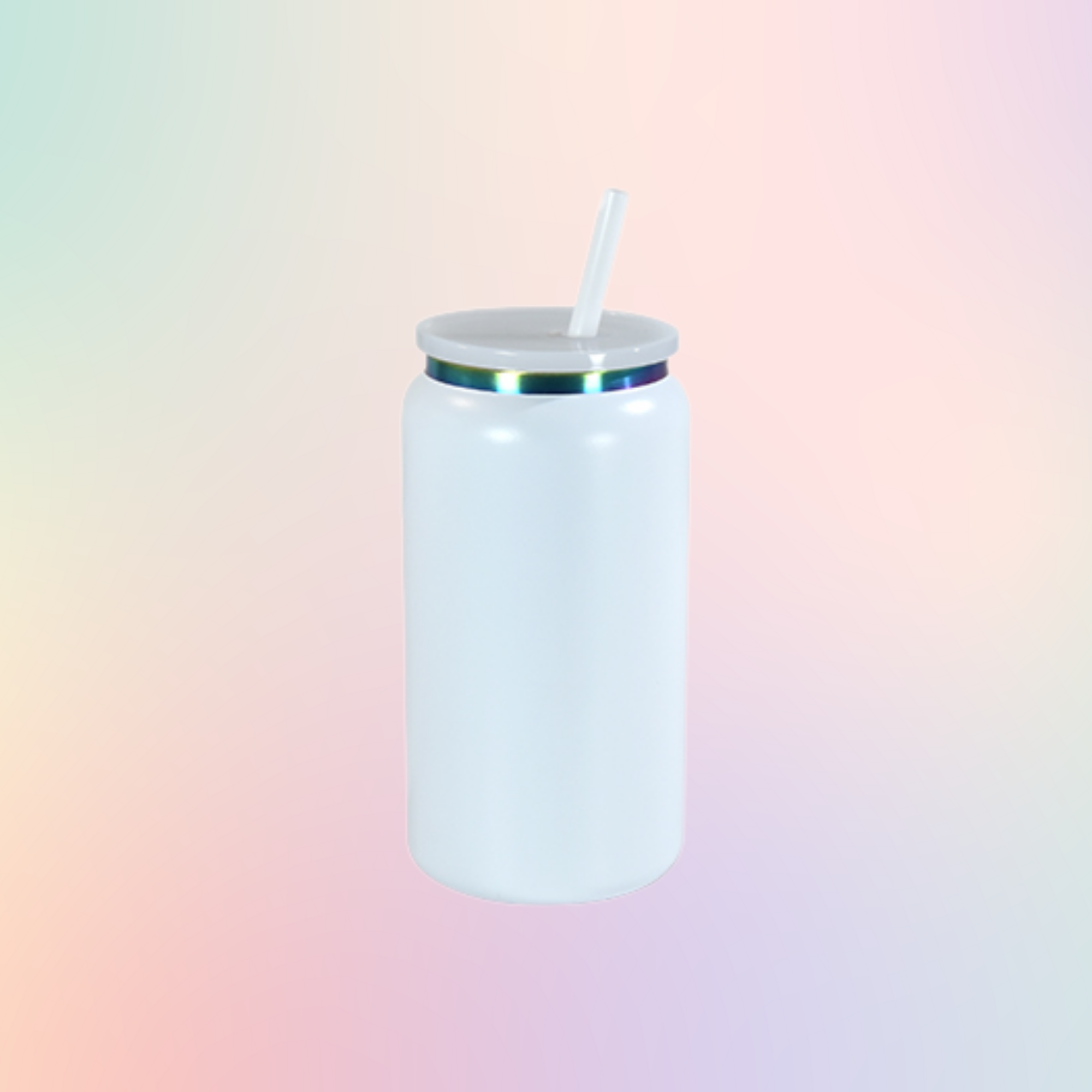 16oz Rainbow Rim Stainless Steel Libby Can